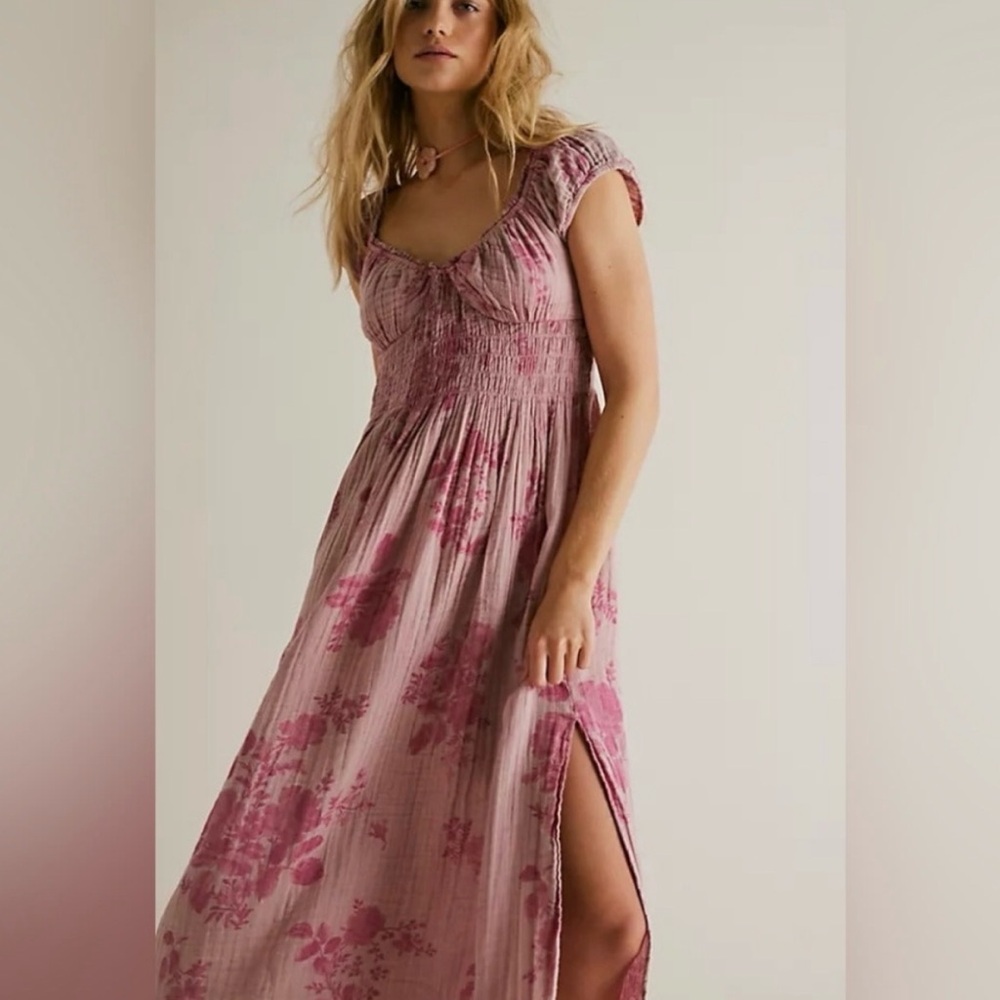 Free People Forget me not Pink Floral Maxi Dress